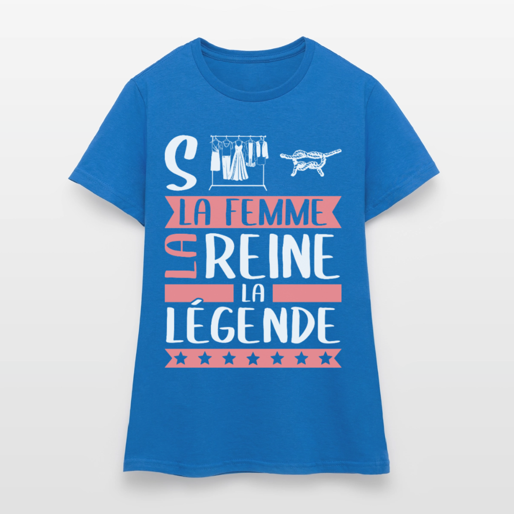 T-shirt femme Sabine rébus – La femme, la reine, la légende - bleu royal