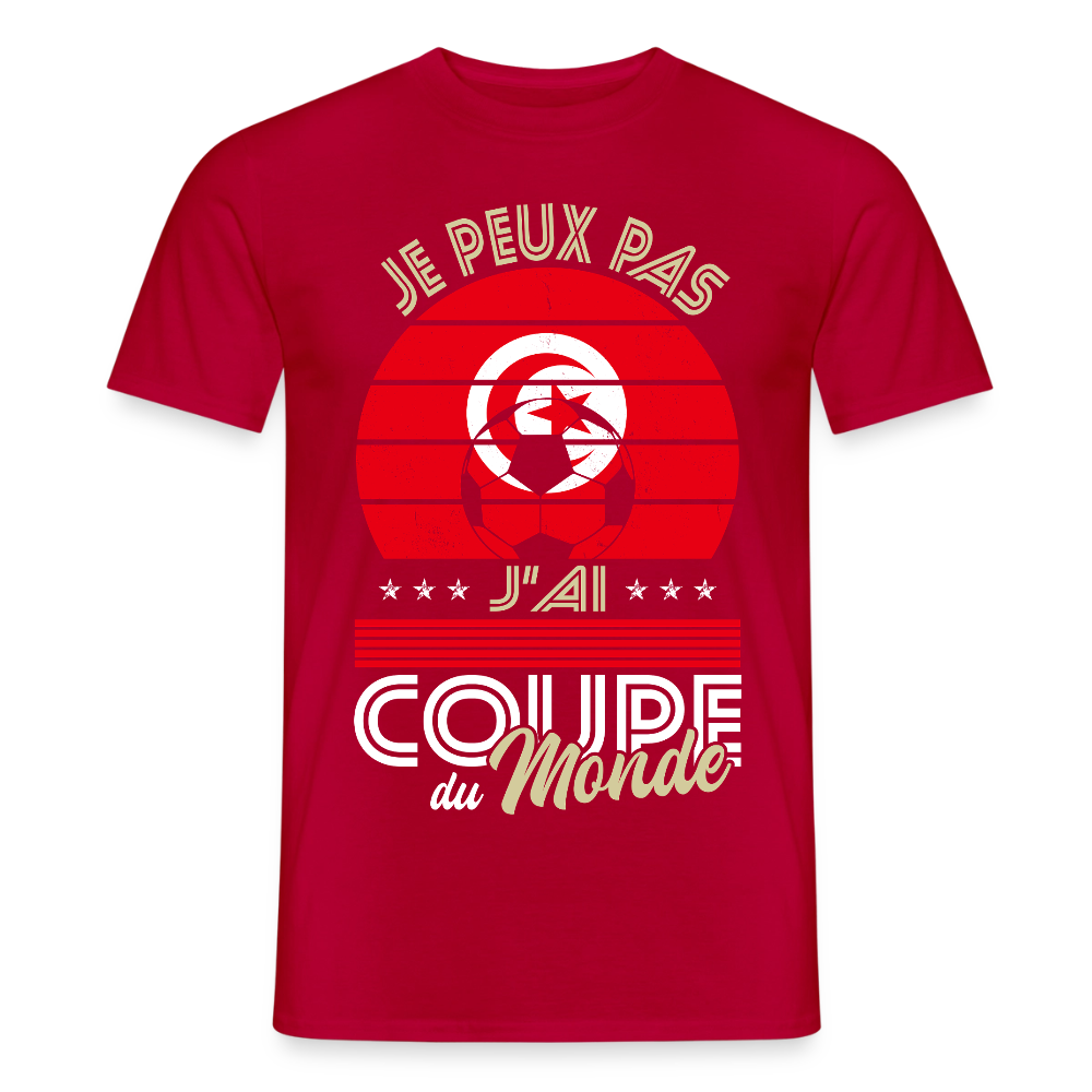 T-shirt Homme - Je peux pas j'ai Coupe du Monde - Tunisie - rouge