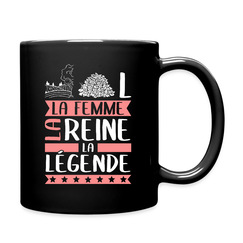 Mug uni Chantal rébus – La femme, la reine, la légende - noir