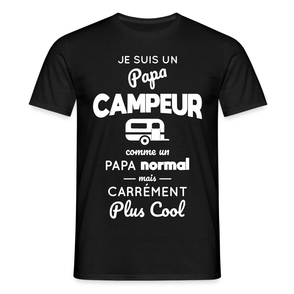 T-shirt Homme - Papa campeur plus cool - noir