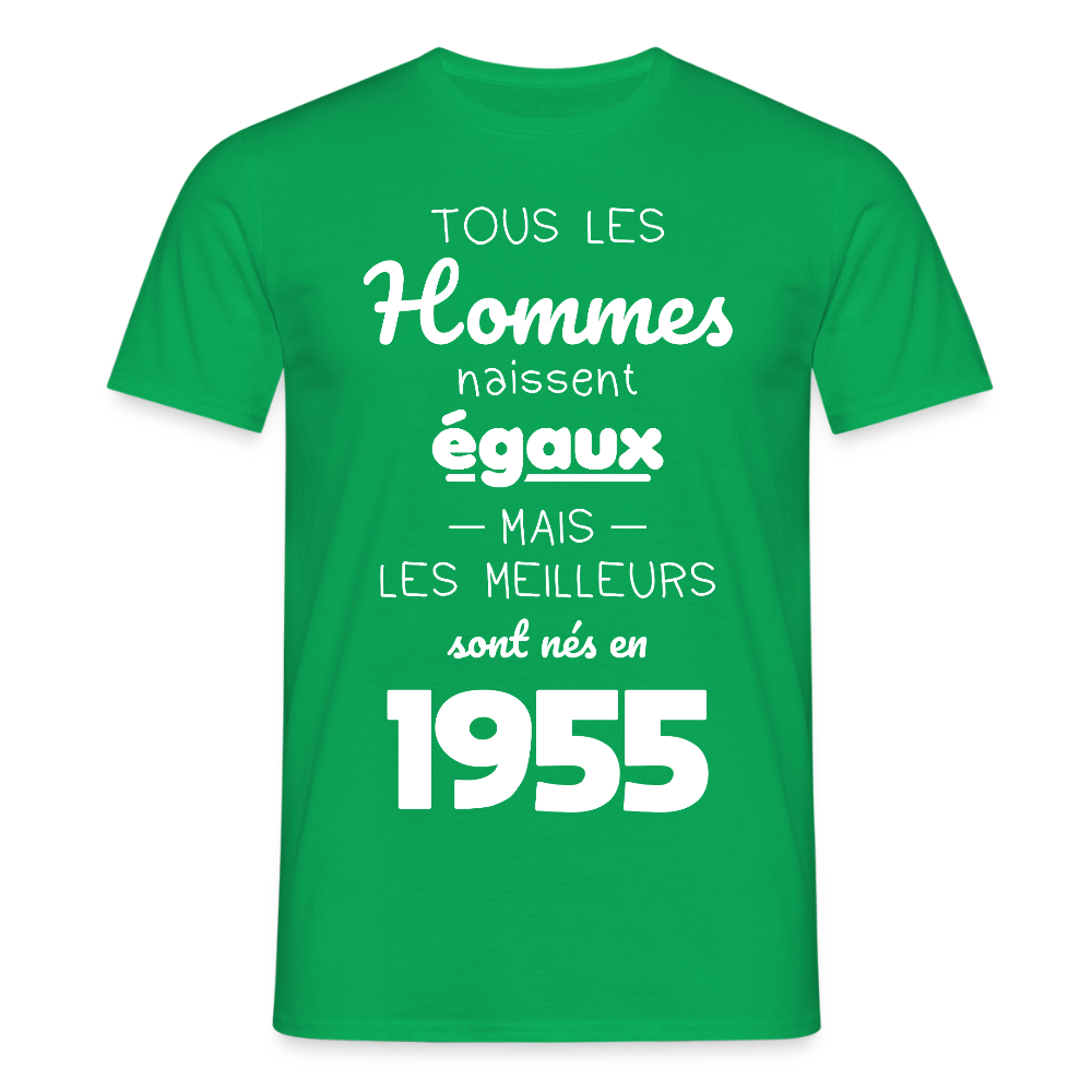 T-shirt Homme - Anniversaire 70 Ans - Les meilleurs sont nés en 1955 - vert