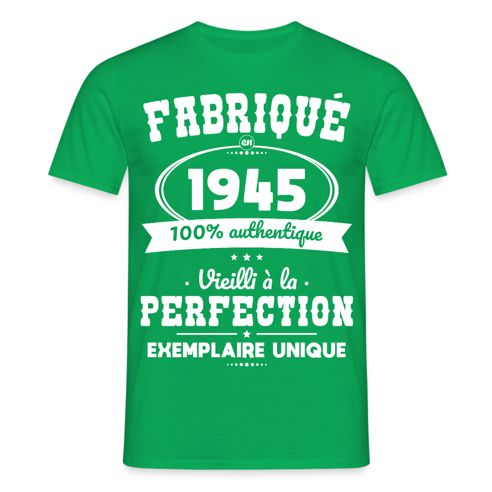 T-shirt Homme - Anniversaire 80 Ans - Fabriqué en 1945 - vert