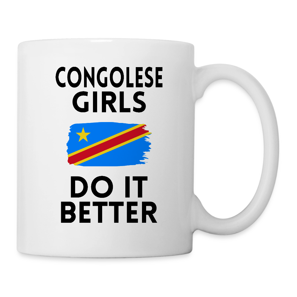 Mug blanc - Congolese Girls Do It Better - Drapeau RDC - blanc