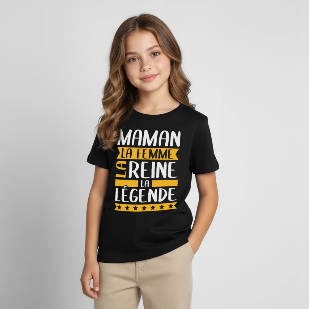T-shirt enfant - Maman, la femme, la reine, la légende - noir