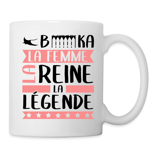 Mug blanc Rébecca rébus – La femme, la reine, la légende - blanc