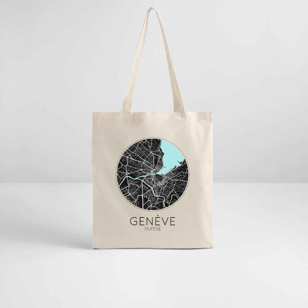 Tote Bag Genève Bio Coloris Clair – Plan de Genève - écru doux