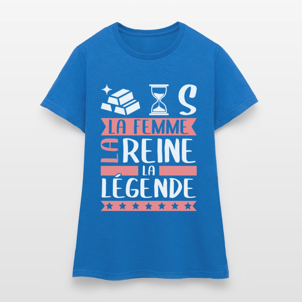 T-shirt femme Hortense rébus – La femme, la reine, la légende - bleu royal