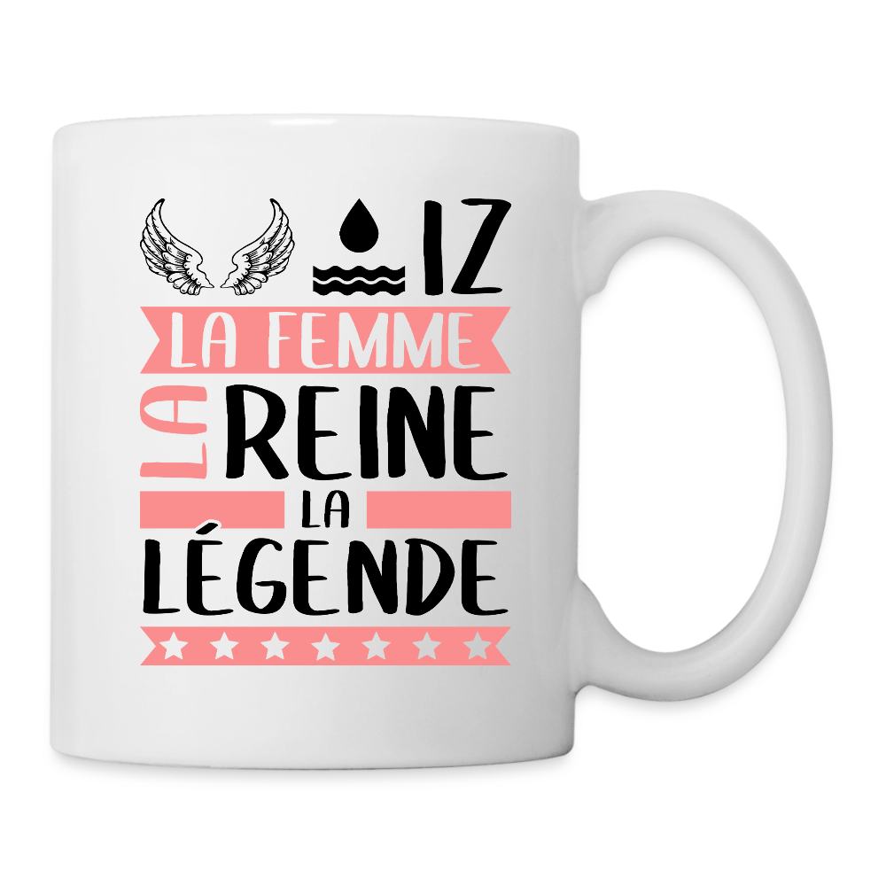 Mug blanc Héloïse rébus – La femme, la reine, la légende - blanc