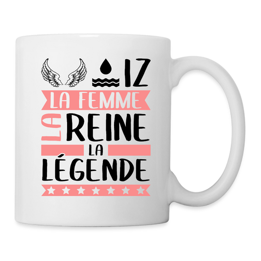 Mug blanc Héloïse rébus – La femme, la reine, la légende - blanc