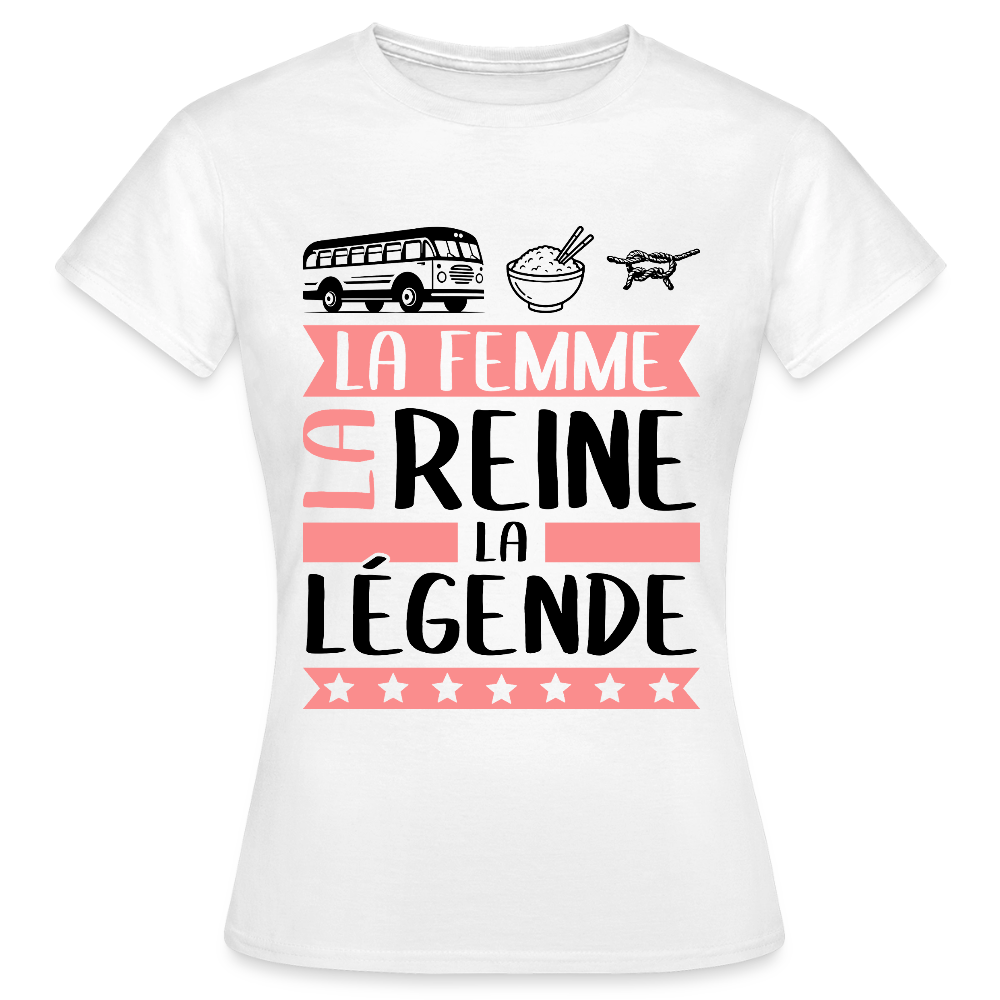 T-shirt femme coloris clair Karine rébus – La femme, la reine, la légende - blanc