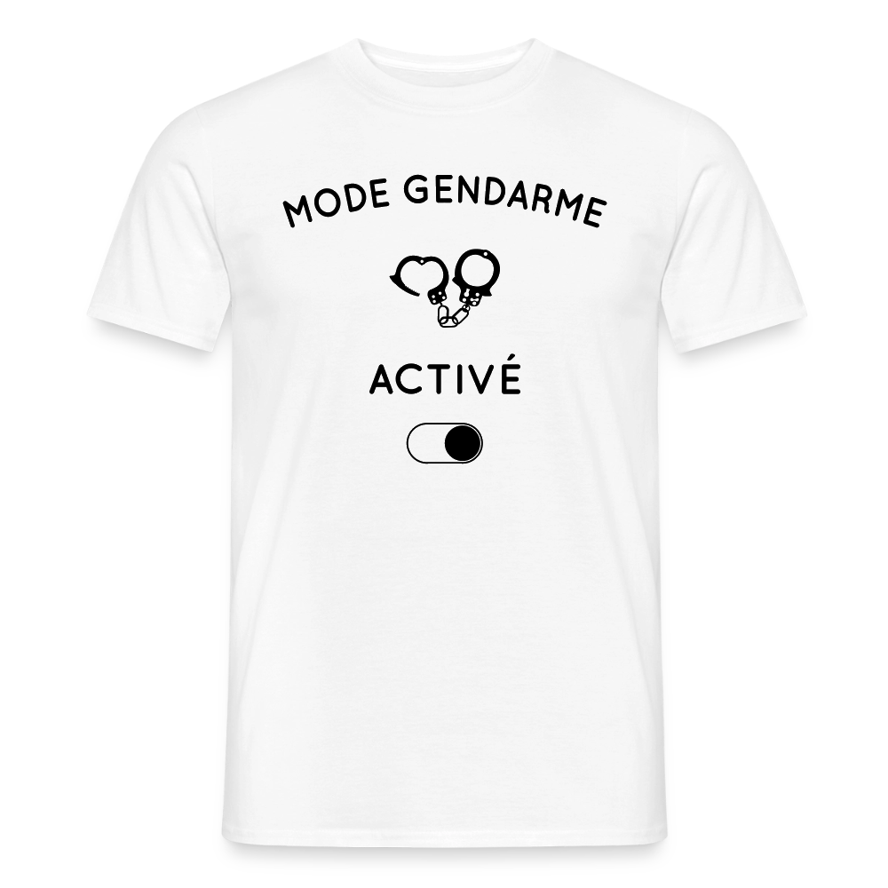 T-shirt Homme coloris clair - Mode gendarme activé - blanc