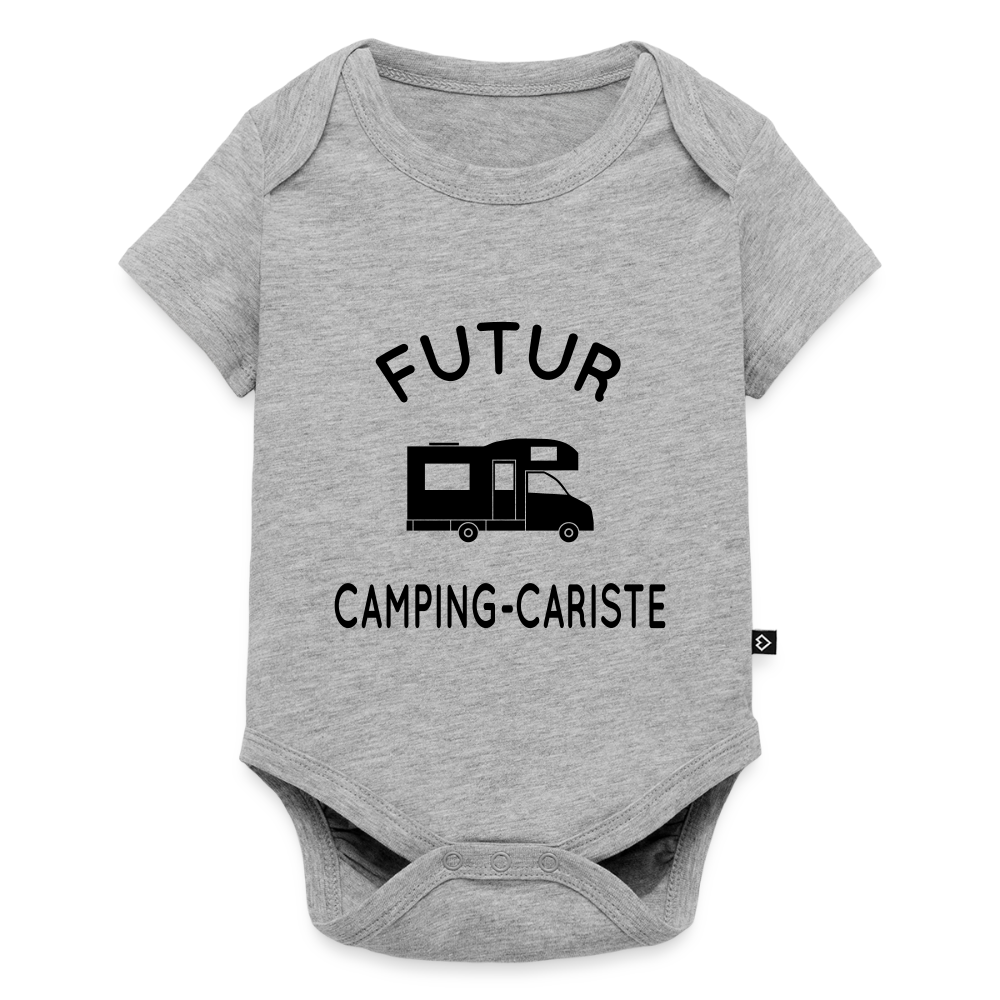 Body Bébé bio manches courtes - Futur camping-cariste - gris chiné