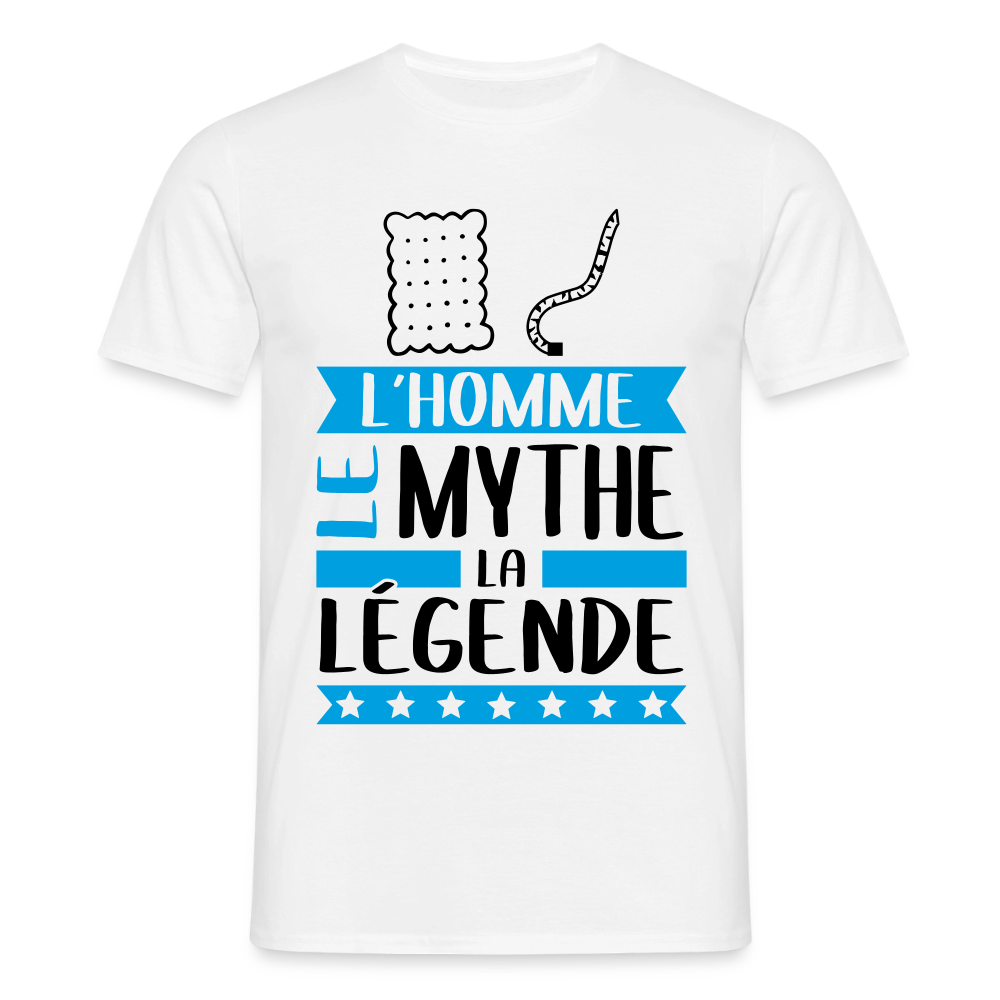 T-shirt homme coloris clair Luc en rébus – l’homme, le mythe, la légende - blanc