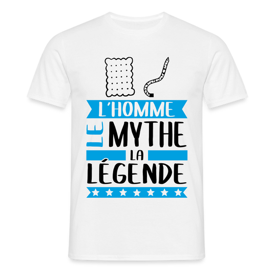 T-shirt homme coloris clair Luc en rébus – l’homme, le mythe, la légende - blanc
