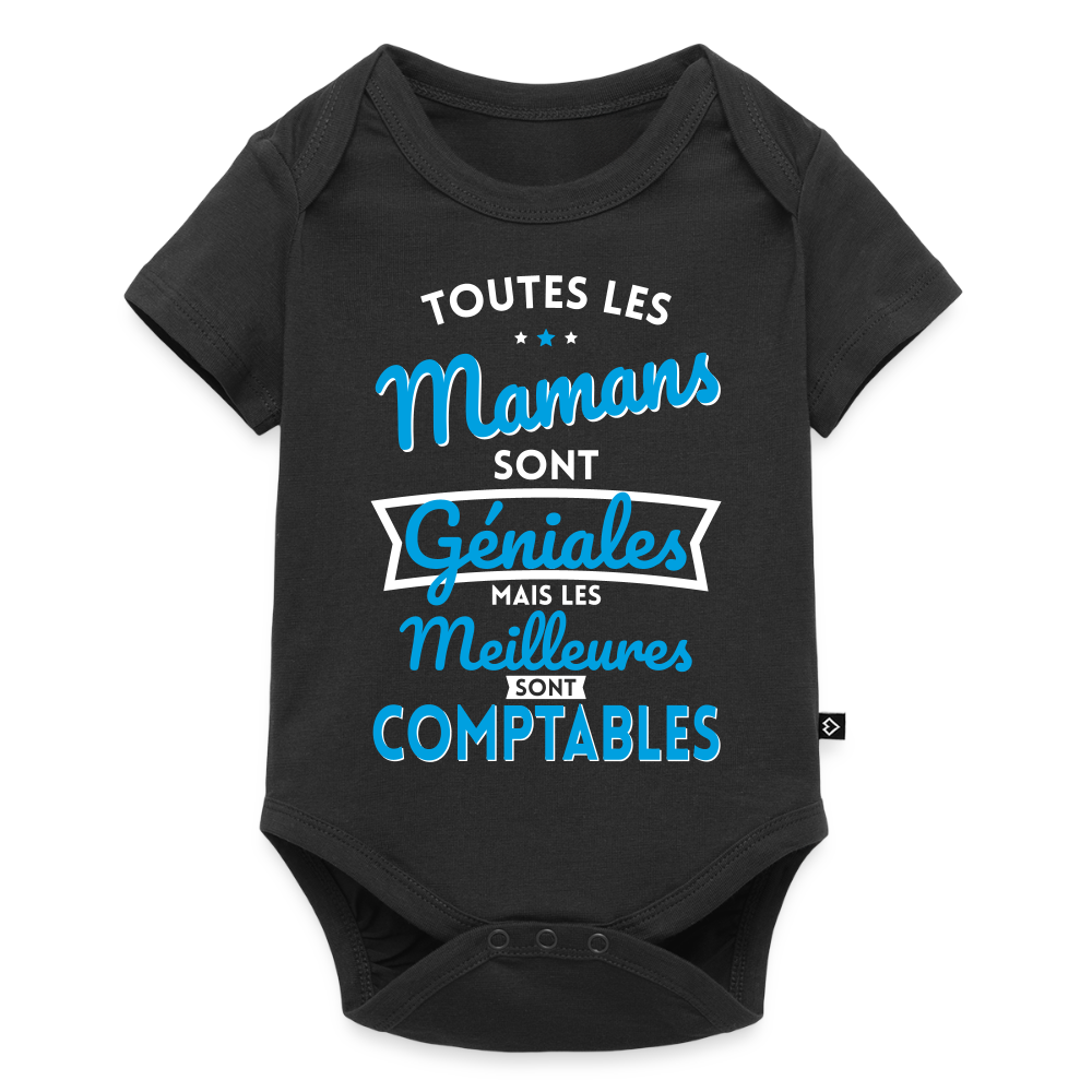 Body Bébé bio manches courtes - Mamans géniales - Les meilleures sont comptables - noir