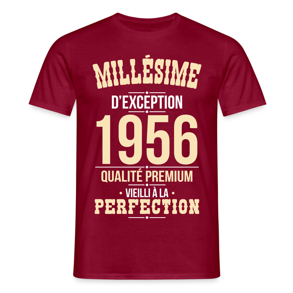 T-shirt Homme 70 Ans 1956 – Millésime d’Exception 1956 - rouge brique