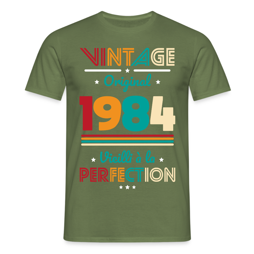T-shirt Homme - Anniversaire 41 Ans - Vintage Original 1984 - vert militaire