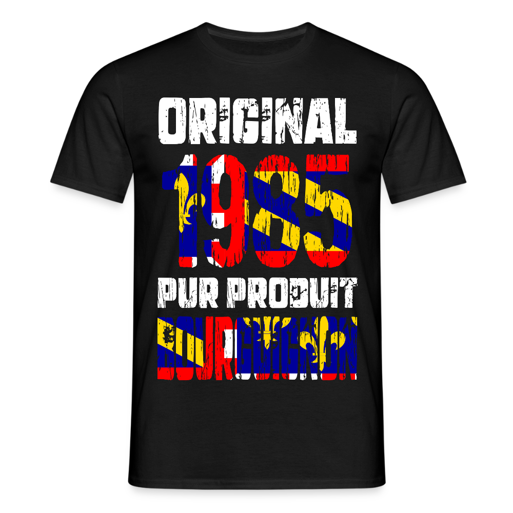 T-shirt Homme - Anniversaire 40 Ans - Original 1985 - Pur produit Bourguignon - noir