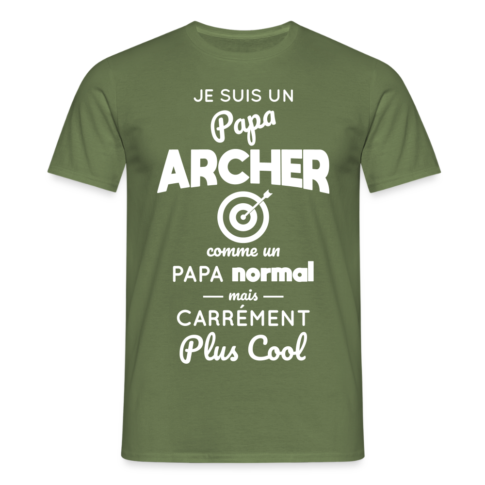 T-shirt Homme - Papa archer plus cool - vert militaire