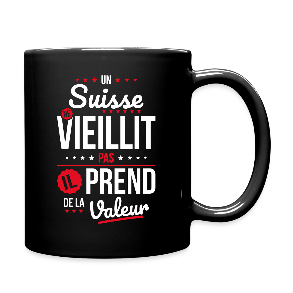Mug uni - Un Suisse ne vieillit pas - noir