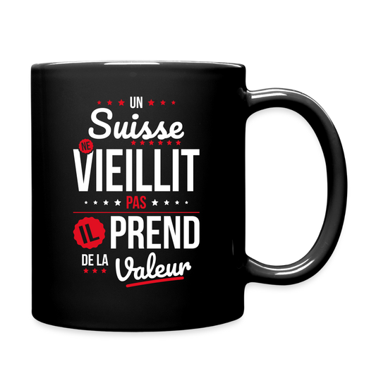 Mug uni - Un Suisse ne vieillit pas - noir