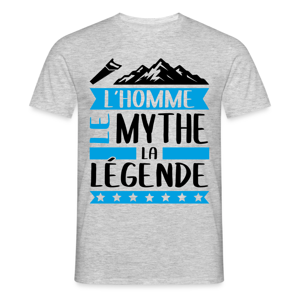 T-shirt homme coloris clair Simon en rébus – L’homme, le mythe, la légende - gris chiné