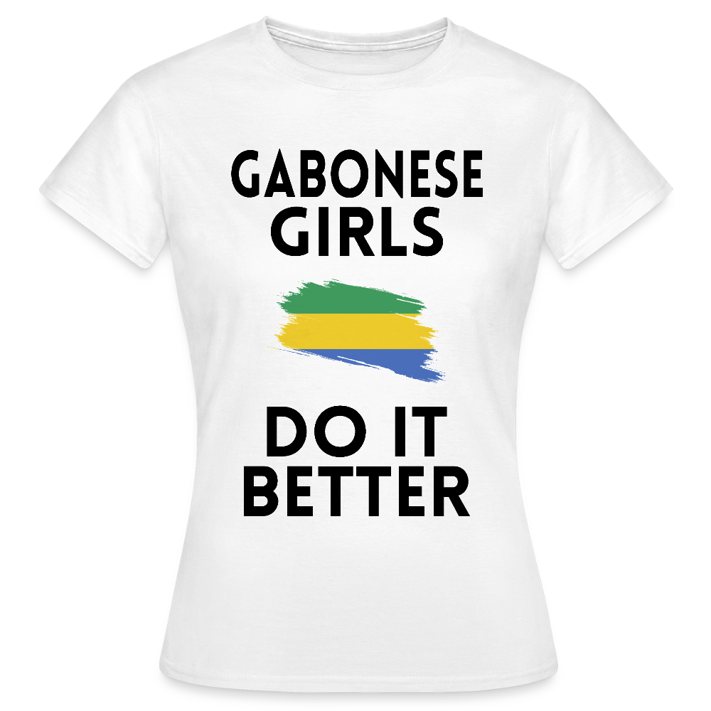 T-shirt femme coloris clair - Gabonese Girls Do It Better - blanc