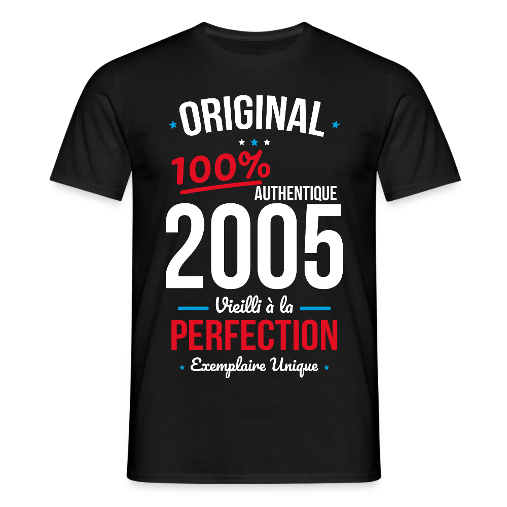 T-shirt Homme - Anniversaire 20 Ans - Original 2005 - noir