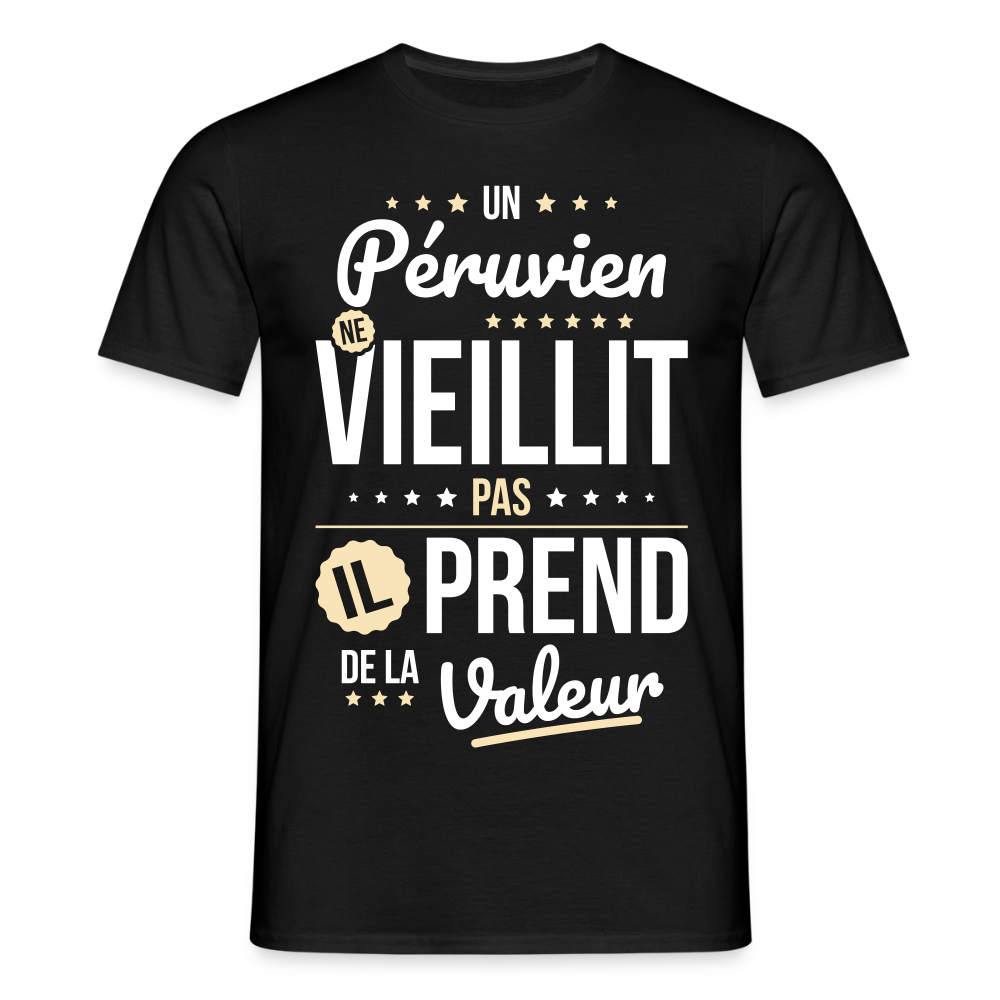 T-shirt Homme - Un Péruvien ne vieillit pas - noir