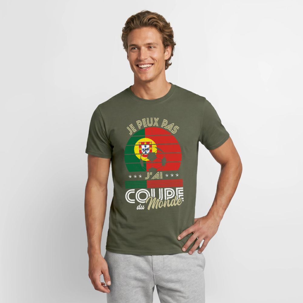T-shirt Homme - Je peux pas j'ai Coupe du Monde - Portugal - vert militaire