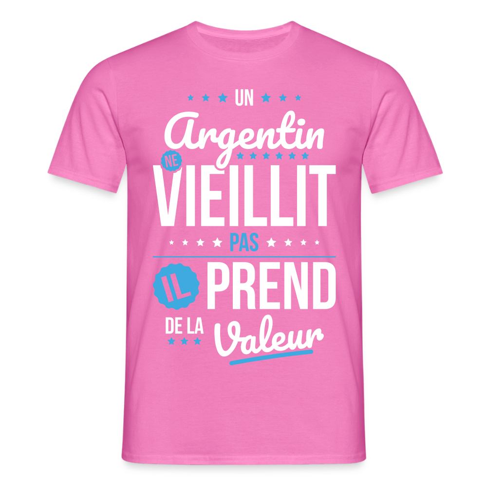 T-shirt Homme - Un Argentin ne vieillit pas - rose