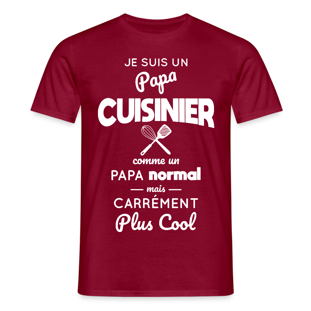 T-shirt Homme - Papa cuisinier plus cool - rouge brique