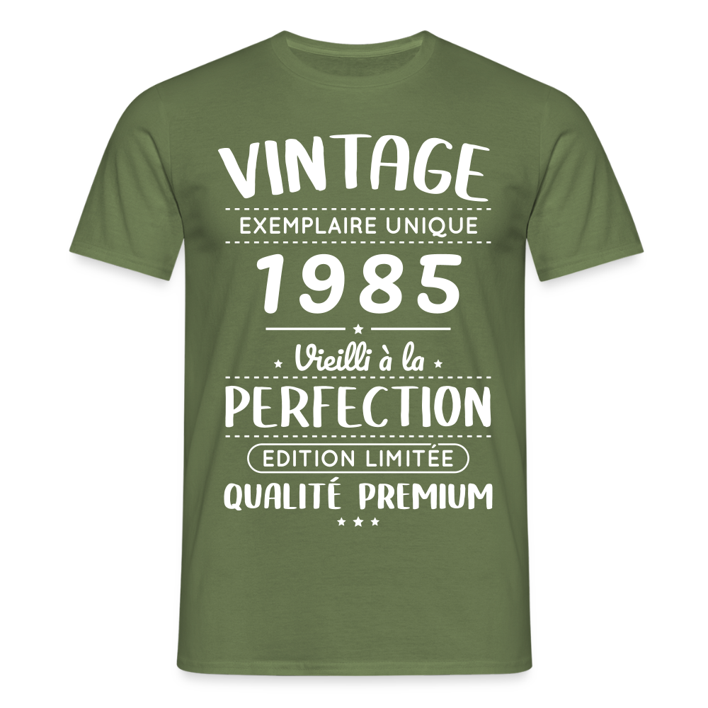 T-shirt Homme - Anniversaire 40 Ans - Vintage 1985 - vert militaire