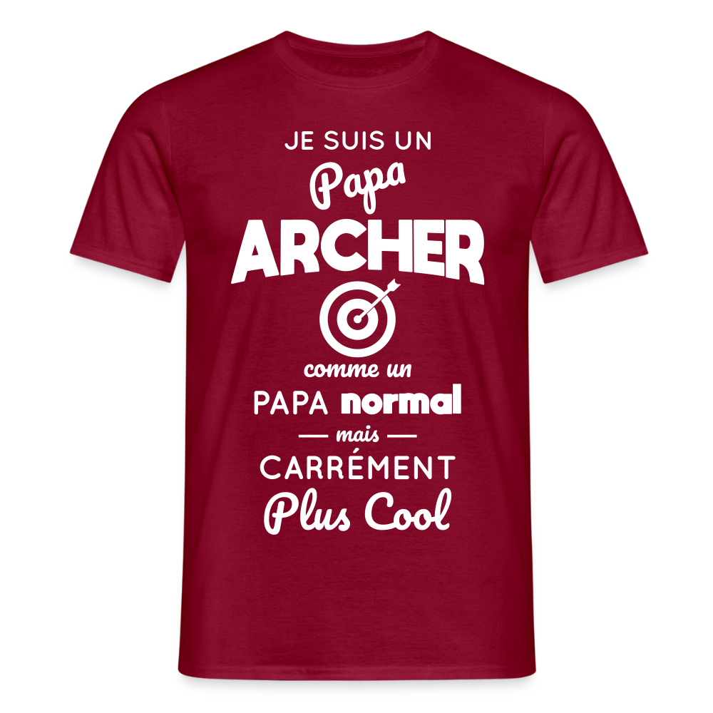 T-shirt Homme - Papa archer plus cool - rouge brique