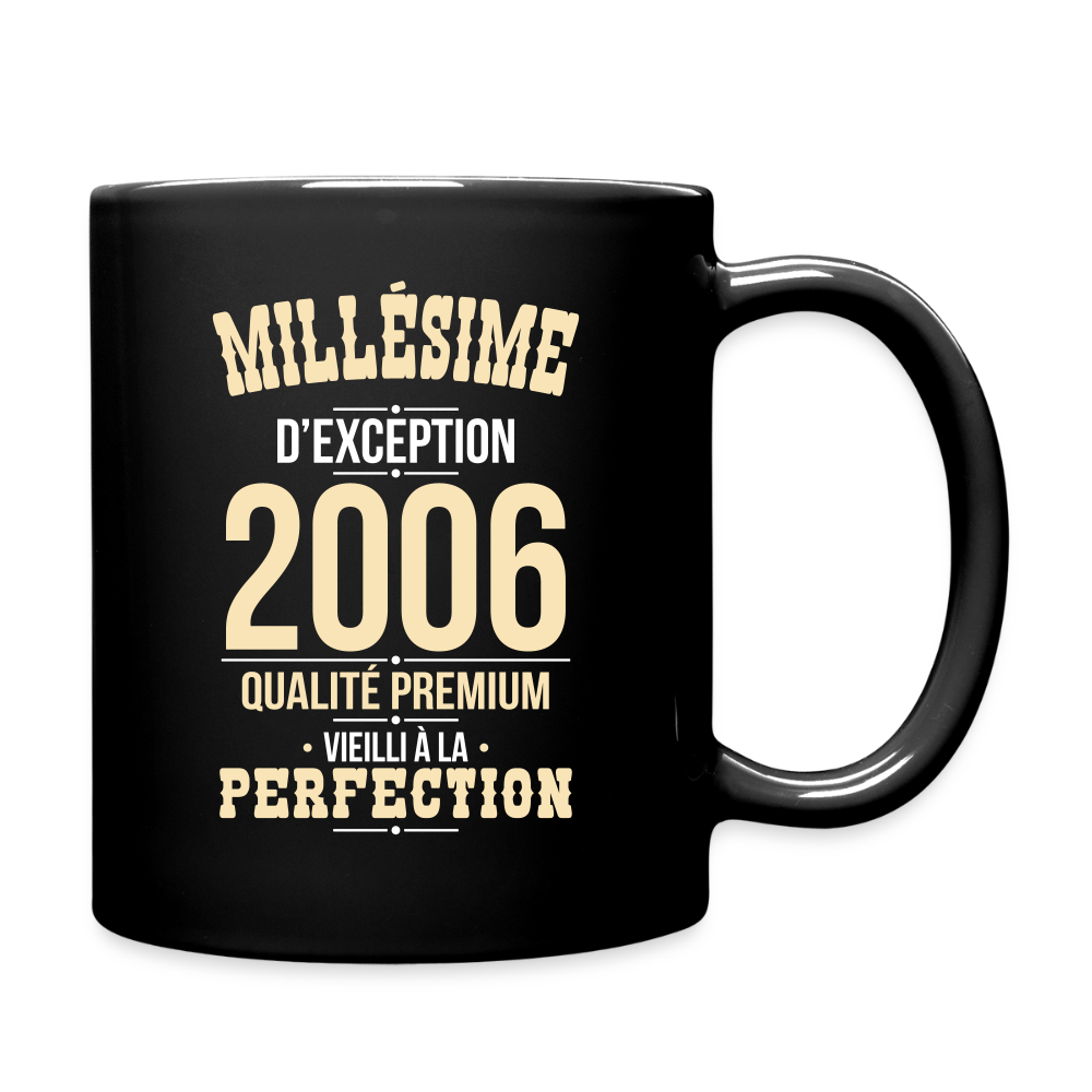 Mug uni anniversaire 20 ans homme – Millésime d’Exception 2006 - noir