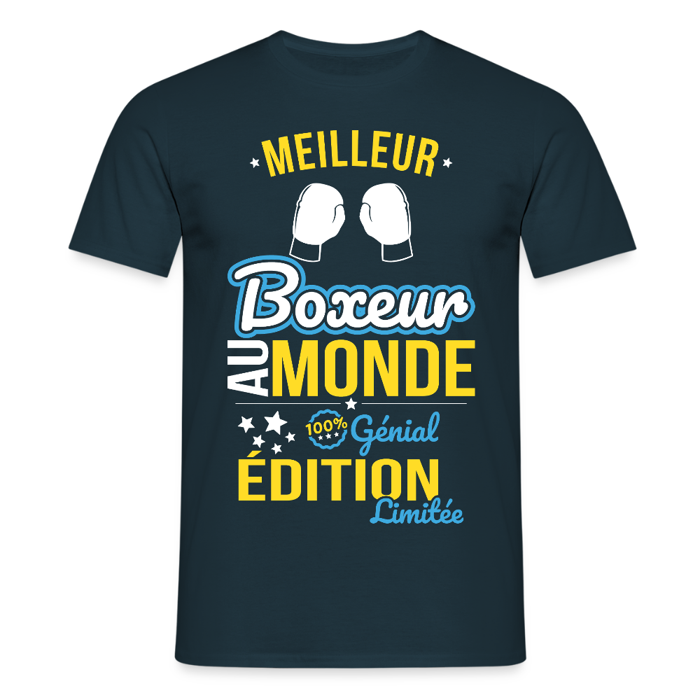 T-shirt Homme - Meilleur Boxeur au monde - 100% génial - marine