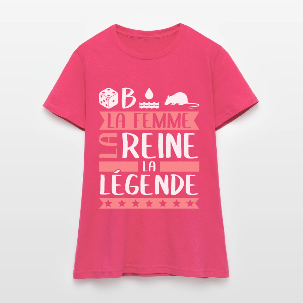 T-shirt femme Déborah rébus – La femme, la reine, la légende - rose azalée