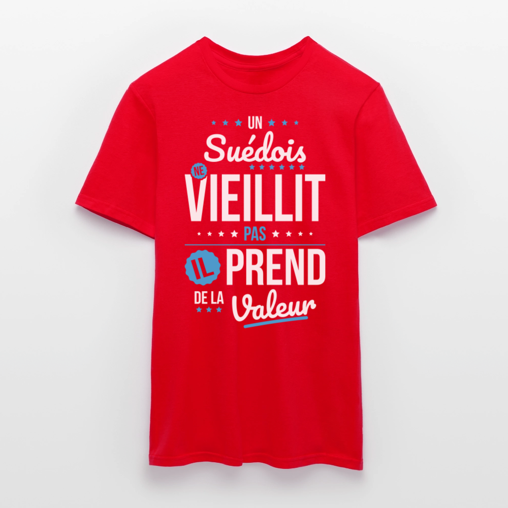 T-shirt Homme - Un Suédois ne vieillit pas - rouge
