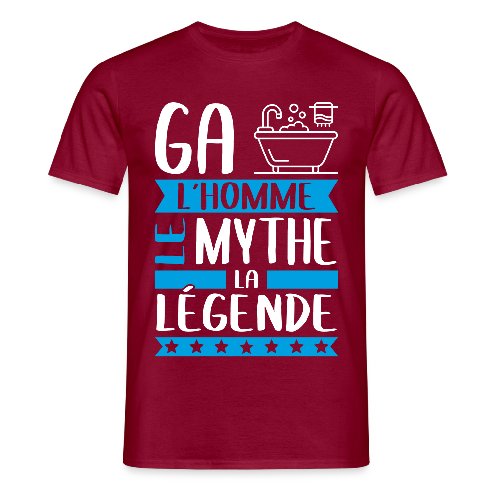 T-shirt homme Gabin rébus – L’homme, le mythe, la légende - rouge brique