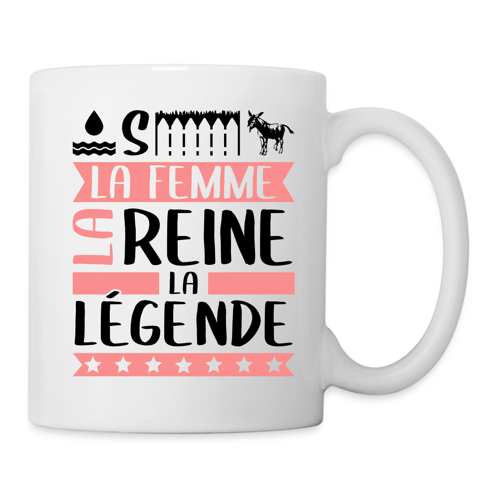 Mug blanc Océane rébus – La femme, la reine, la légende - blanc