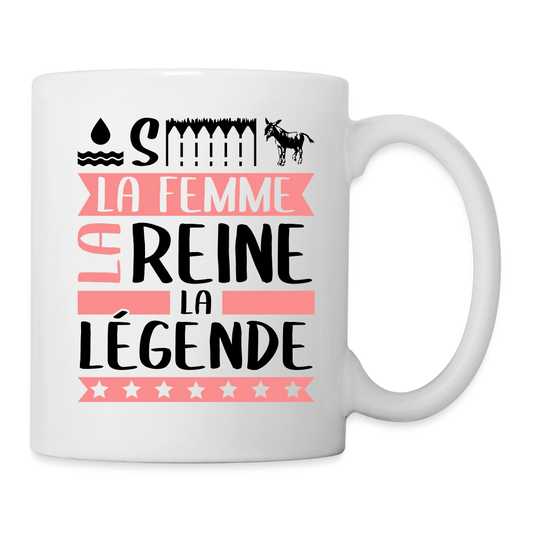 Mug blanc Océane rébus – La femme, la reine, la légende - blanc