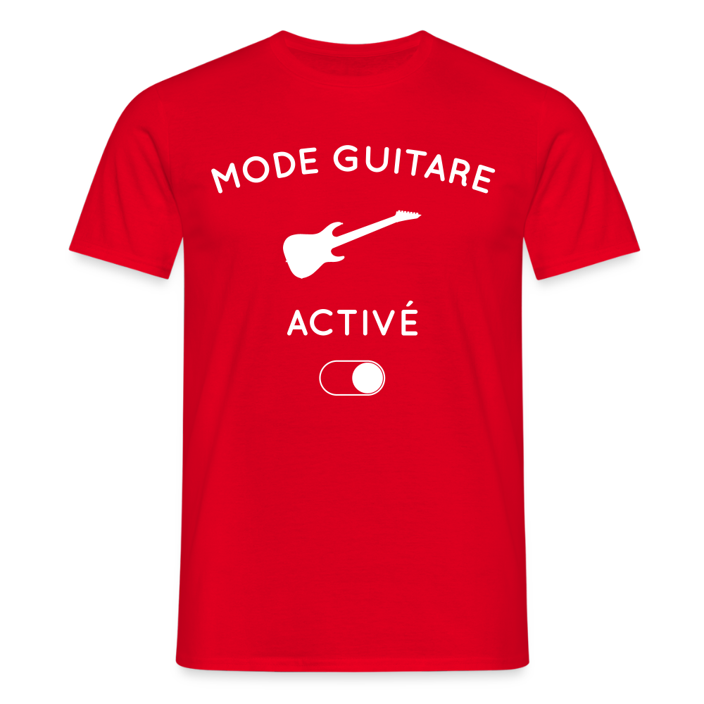 T-shirt Homme - Mode guitare activé - rouge