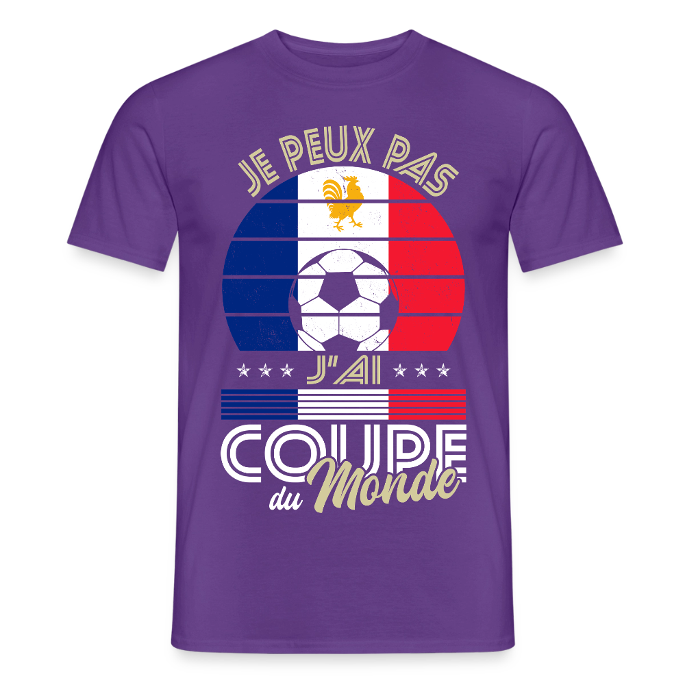 T-shirt Homme - Je peux pas j'ai Coupe du Monde - France - violet
