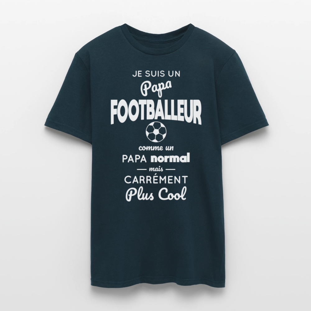 T-shirt Homme - Papa footballeur plus cool - marine
