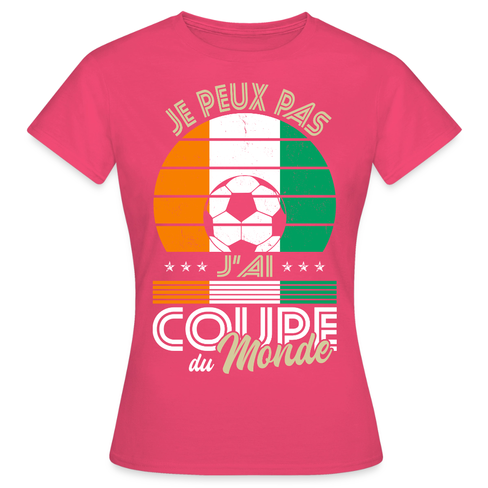 T-shirt Femme - Je peux pas j'ai Coupe du Monde - Côte d’Ivoire - rose azalée