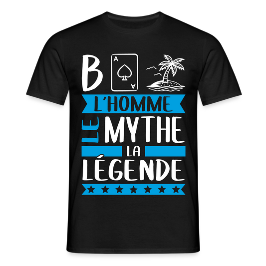T-shirt homme Basile rébus – L’homme, le mythe, la légende - noir