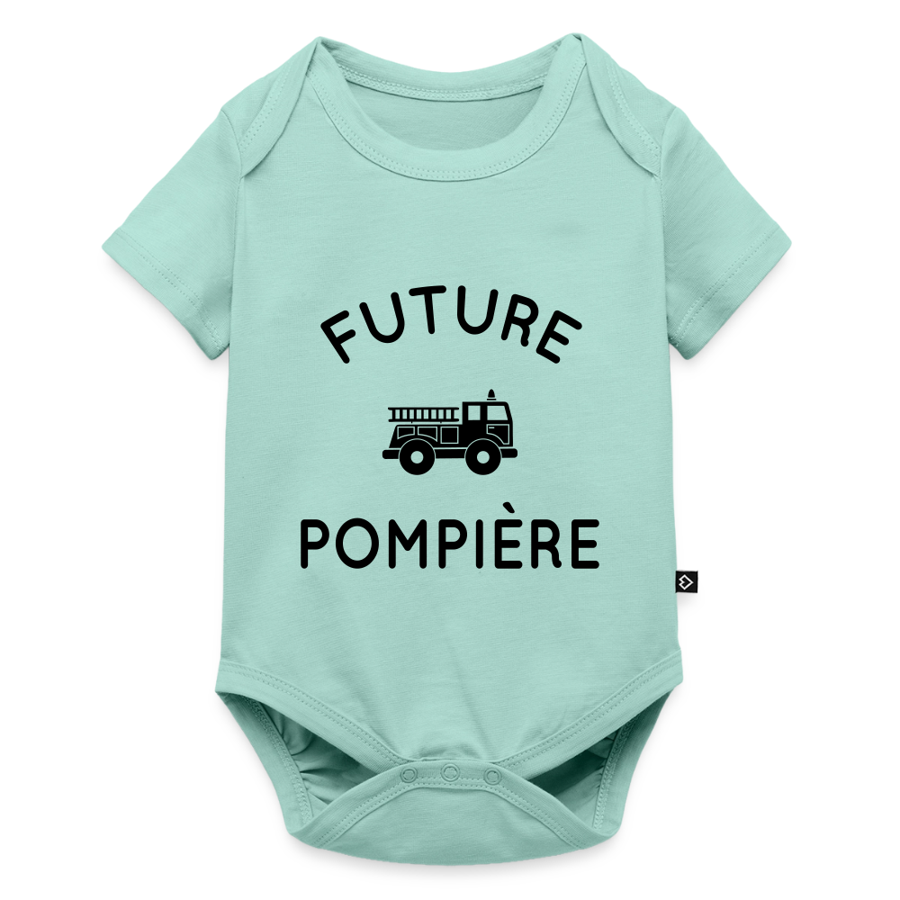 Body Bébé bio manches courtes - Future pompière - menthe 