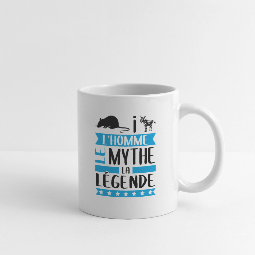 Mug blanc Rayane rébus – L’homme, le mythe, la légende - blanc