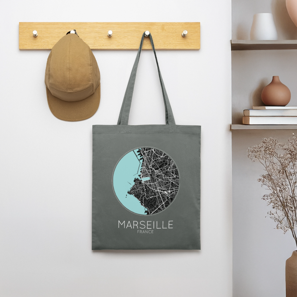 Tote Bag Marseille Bio – Plan de Marseille - charbon