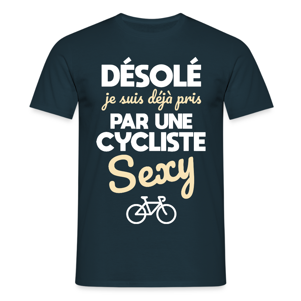 T-shirt Homme - Je suis pris par une cycliste sexy - marine